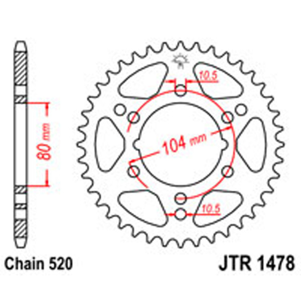 JT JT Rear Sprockets R/W 1478-40 (478)
